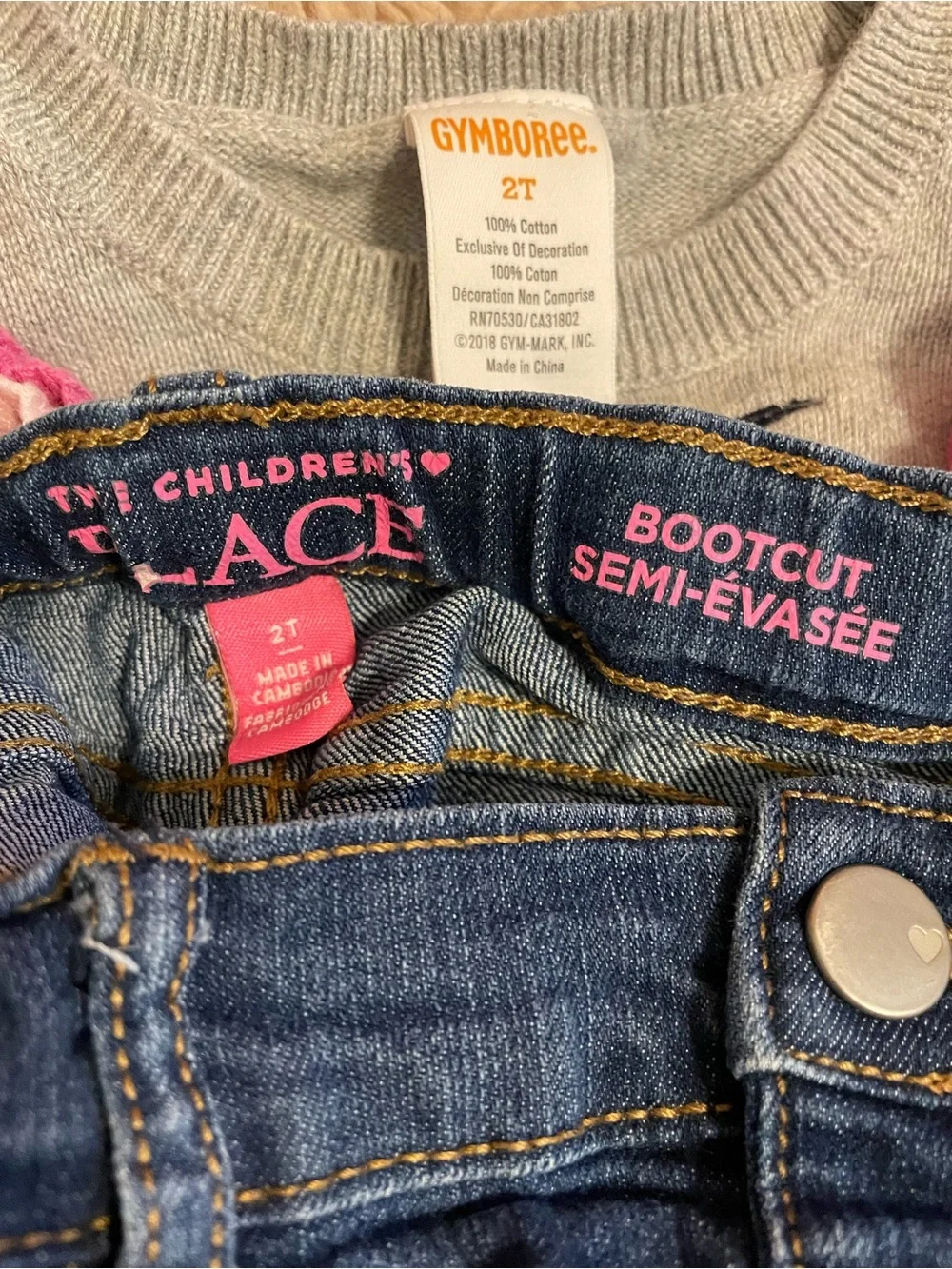 2T Toddler Girls Outfit Set – Ruffle Hummingbird Sweater & Jeans